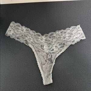 Sky Silver Lace Thong